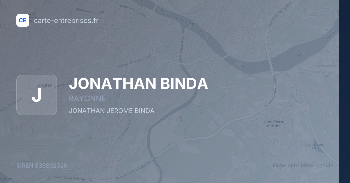 JONATHAN BINDA — 839892320 — fiche entreprise