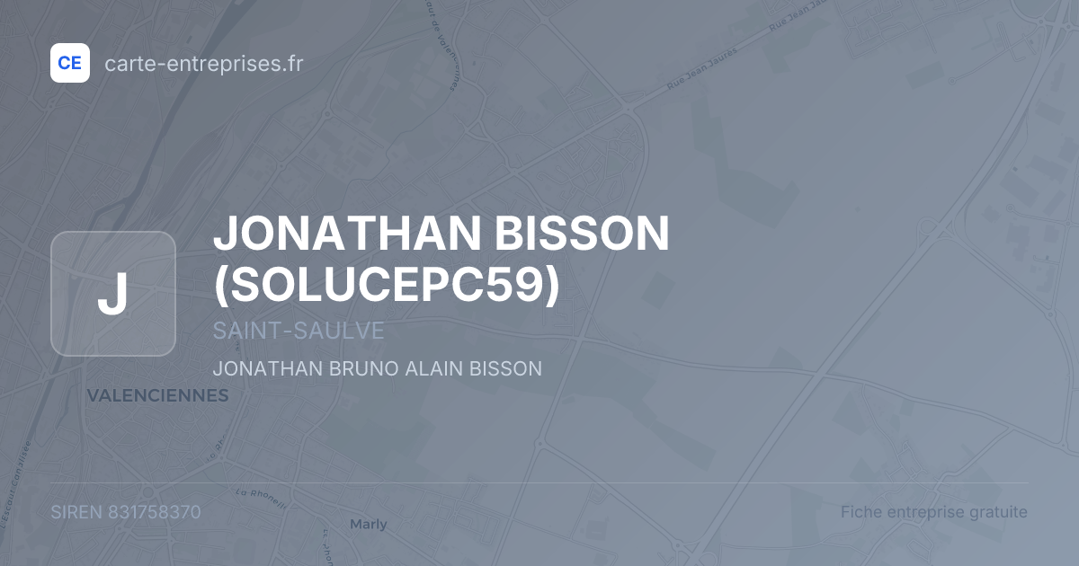 JONATHAN BISSON (SOLUCEPC59) — 831758370 — fiche entreprise