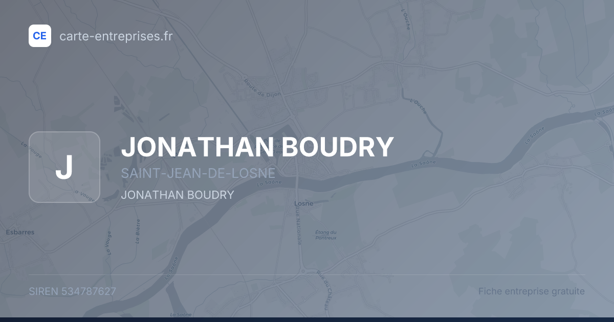 JONATHAN BOUDRY — 534787627 — fiche entreprise