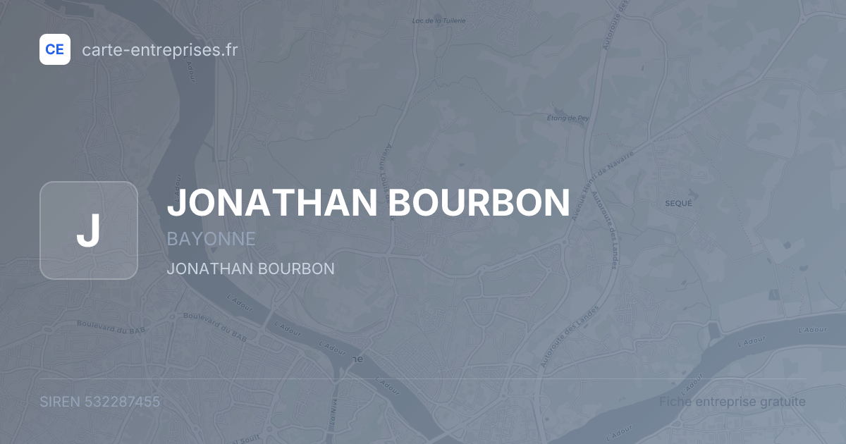JONATHAN BOURBON — 532287455 — fiche entreprise