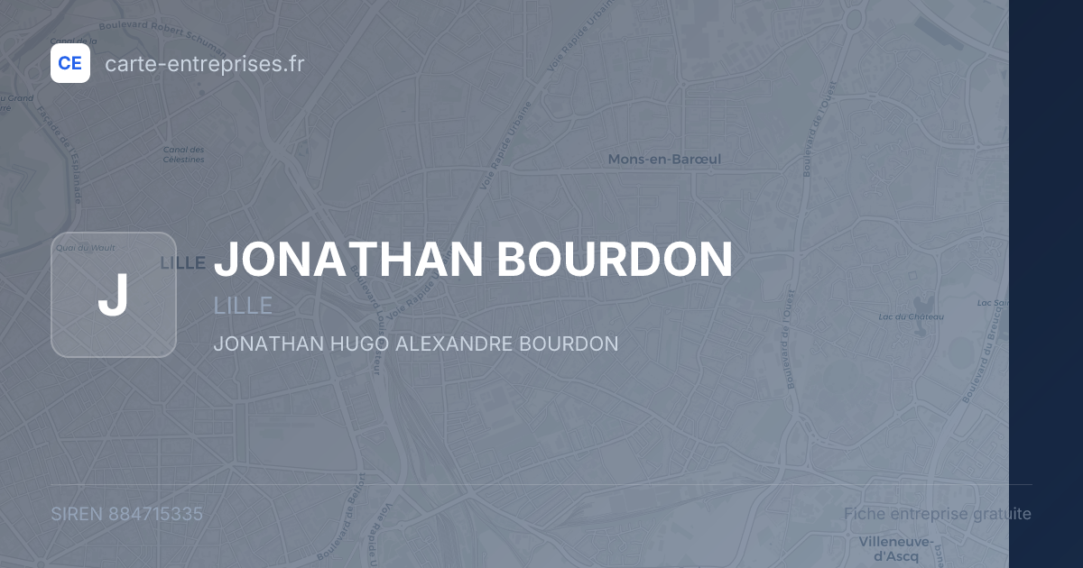 JONATHAN BOURDON — 884715335 — fiche entreprise