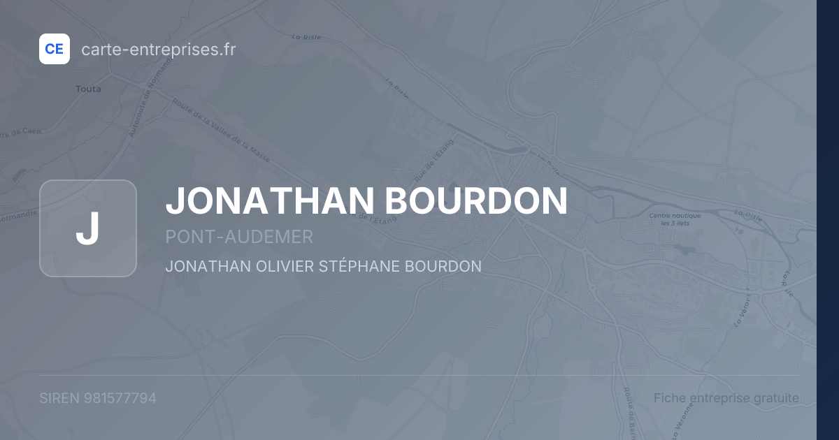 JONATHAN BOURDON — 981577794 — fiche entreprise