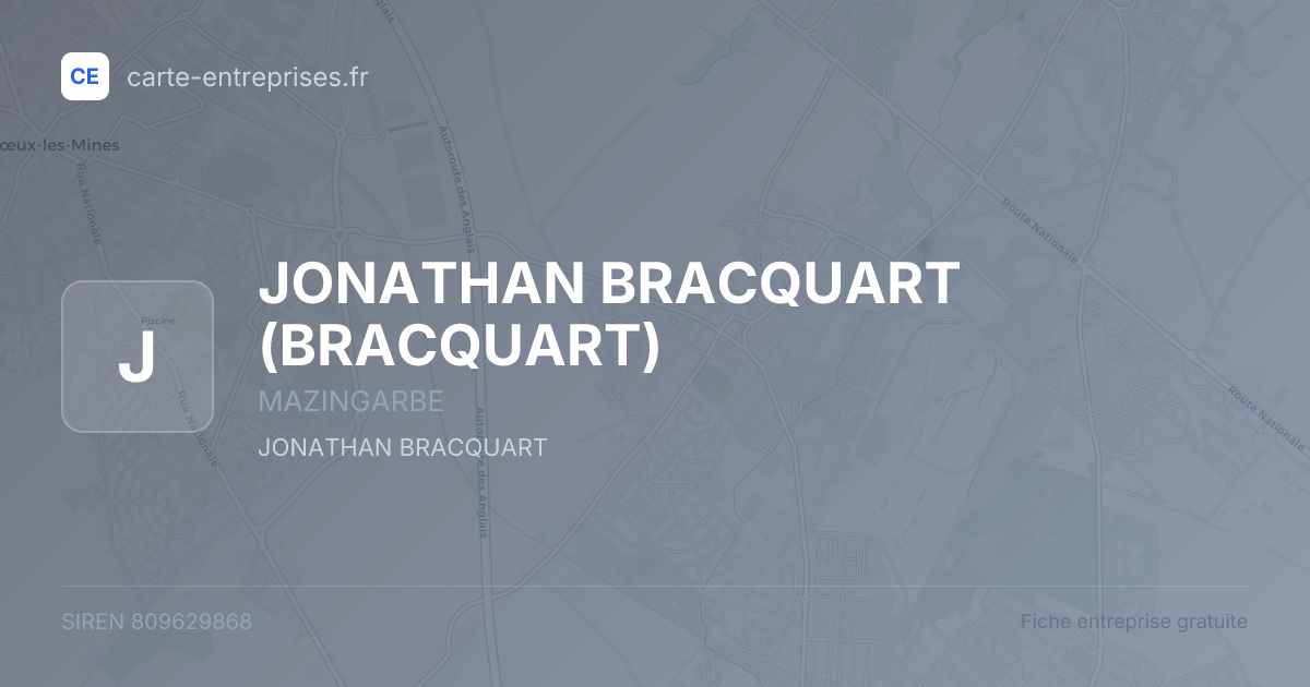 JONATHAN BRACQUART (BRACQUART) — 809629868 — fiche entreprise