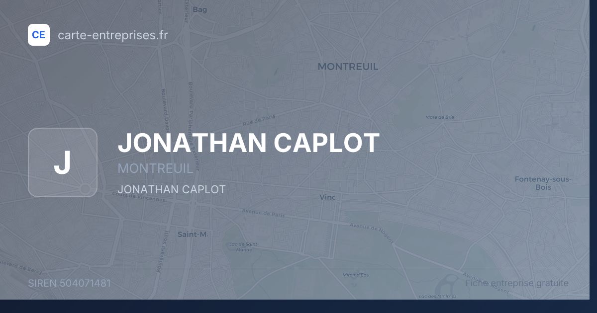 JONATHAN CAPLOT — 504071481 — fiche entreprise