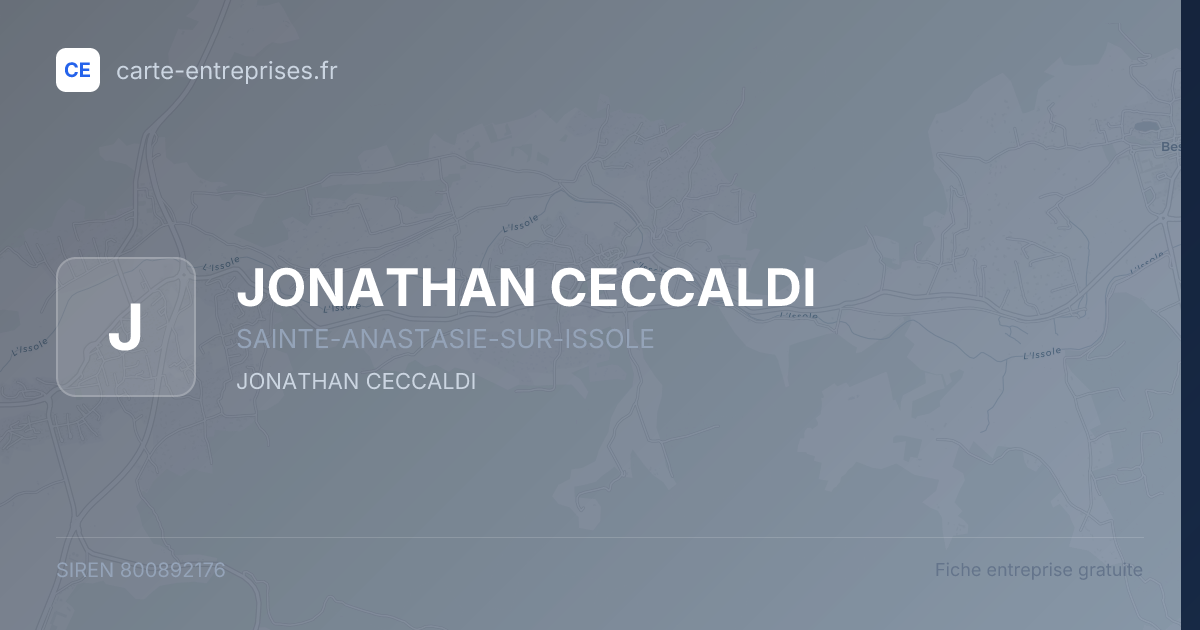 JONATHAN CECCALDI — 800892176 — fiche entreprise