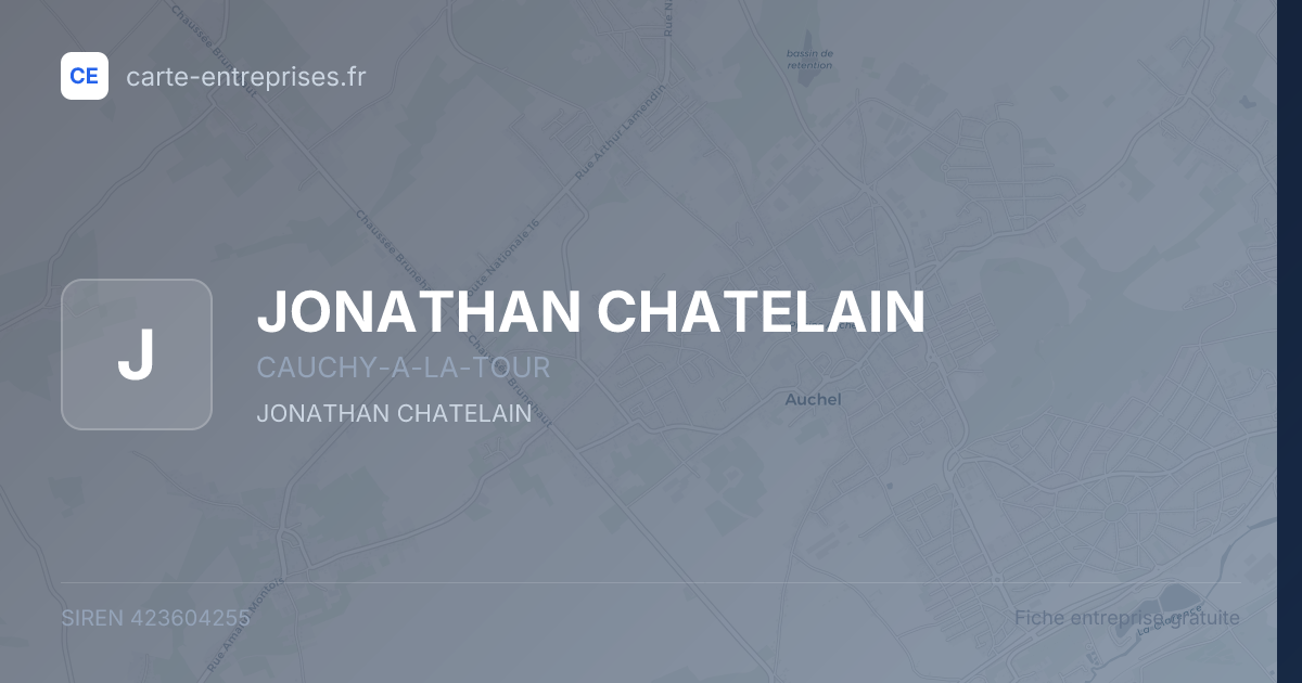 JONATHAN CHATELAIN — 423604255 — fiche entreprise