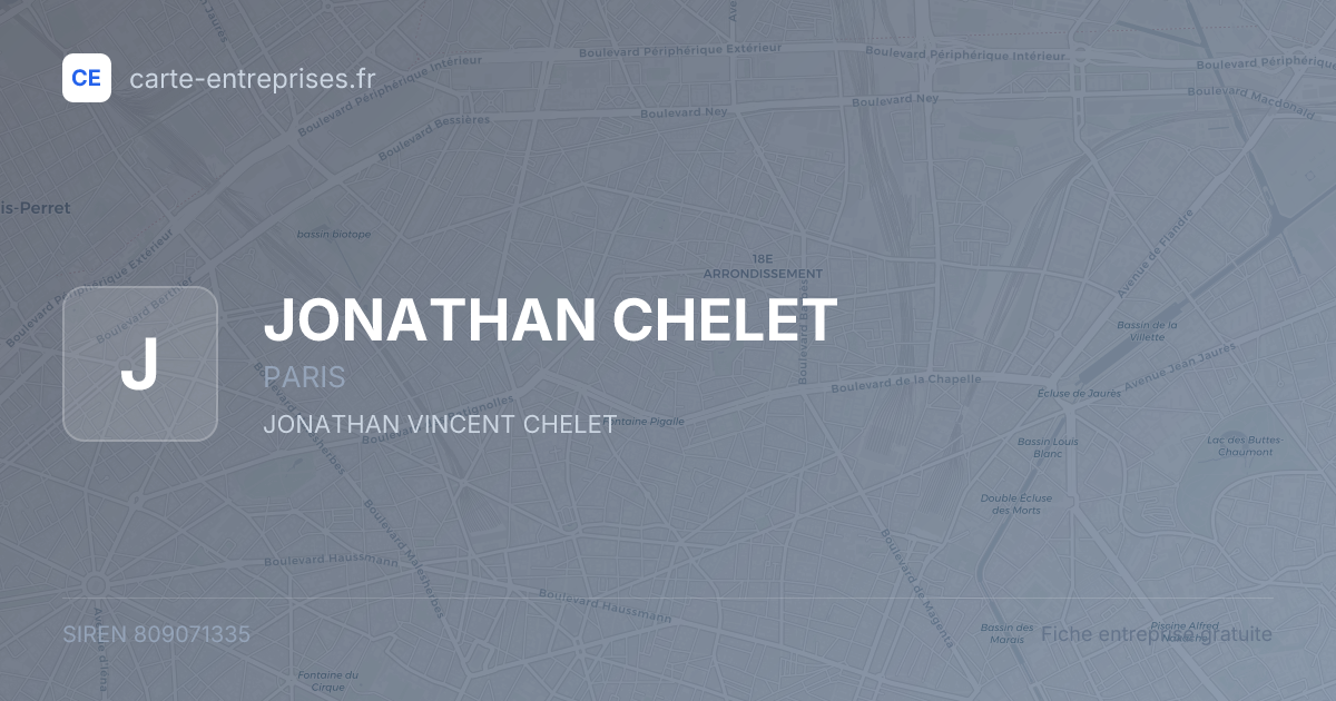 JONATHAN CHELET — 809071335 — fiche entreprise