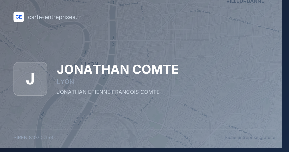 JONATHAN COMTE — 810700153 — fiche entreprise