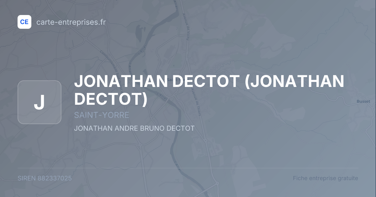 JONATHAN DECTOT — 882337025 — fiche entreprise