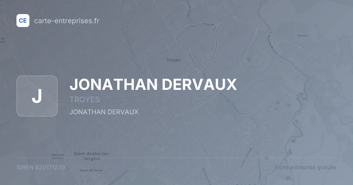 JONATHAN DERVAUX — 820171239 — fiche entreprise
