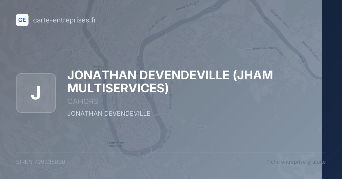 JONATHAN DEVENDEVILLE (JHAM MULTISERVICES) — 799335898 — fiche entreprise