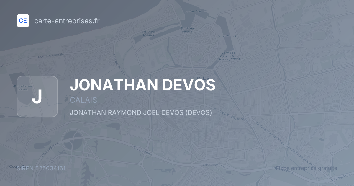 JONATHAN DEVOS — 525034161 — fiche entreprise