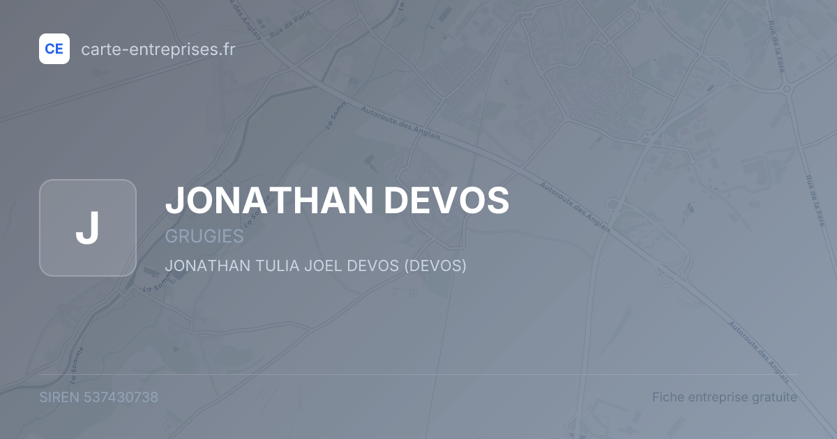 JONATHAN DEVOS — 537430738 — fiche entreprise