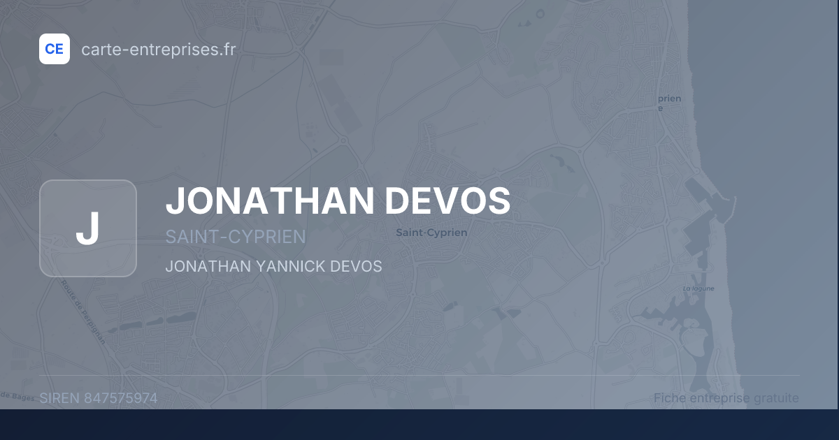 JONATHAN DEVOS — 847575974 — fiche entreprise