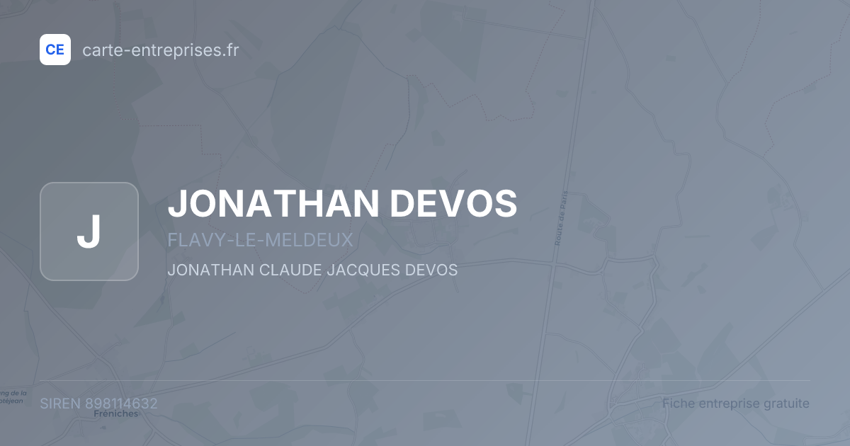 JONATHAN DEVOS — 898114632 — fiche entreprise