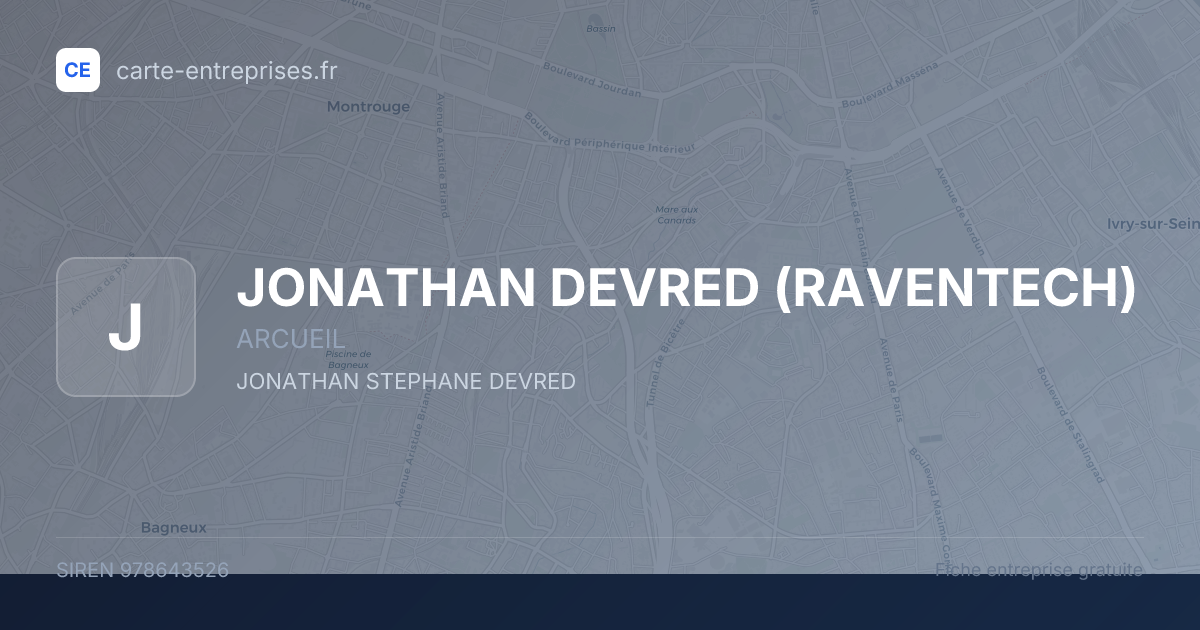 JONATHAN DEVRED (RAVENTECH) — 978643526 — fiche entreprise