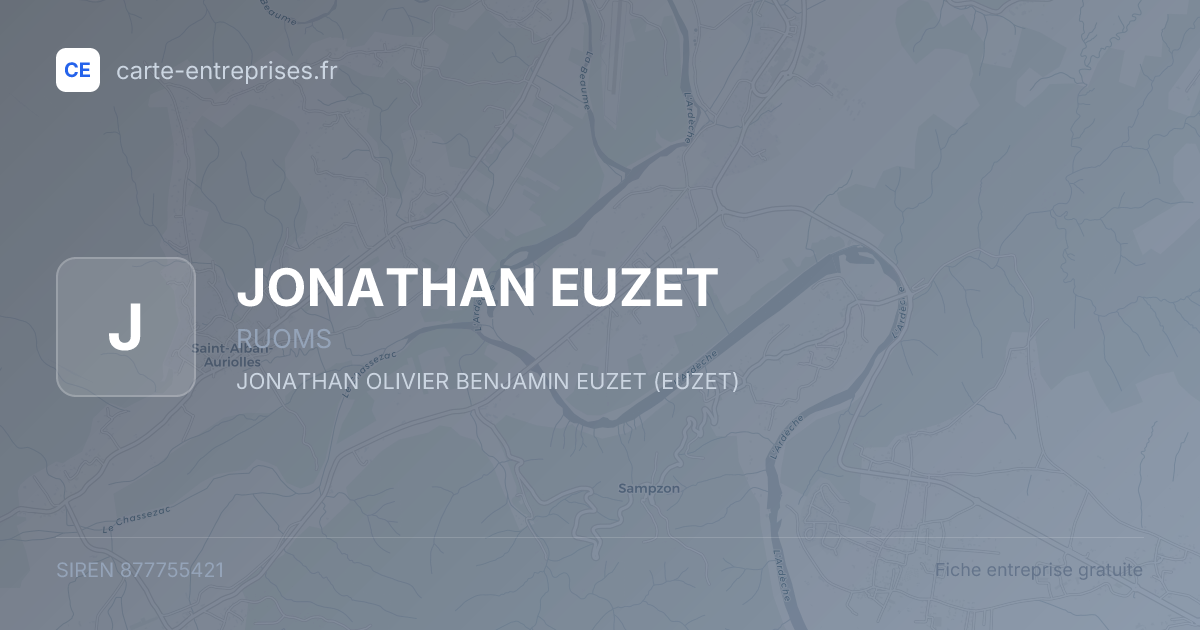 JONATHAN EUZET — 877755421 — fiche entreprise