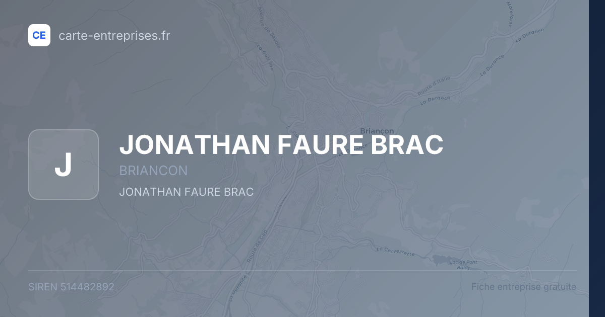 JONATHAN FAURE BRAC — 514482892 — fiche entreprise
