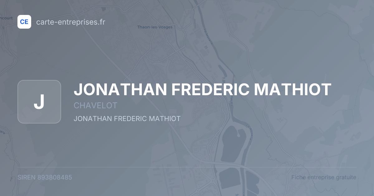 JONATHAN FREDERIC MATHIOT — 893808485 — fiche entreprise