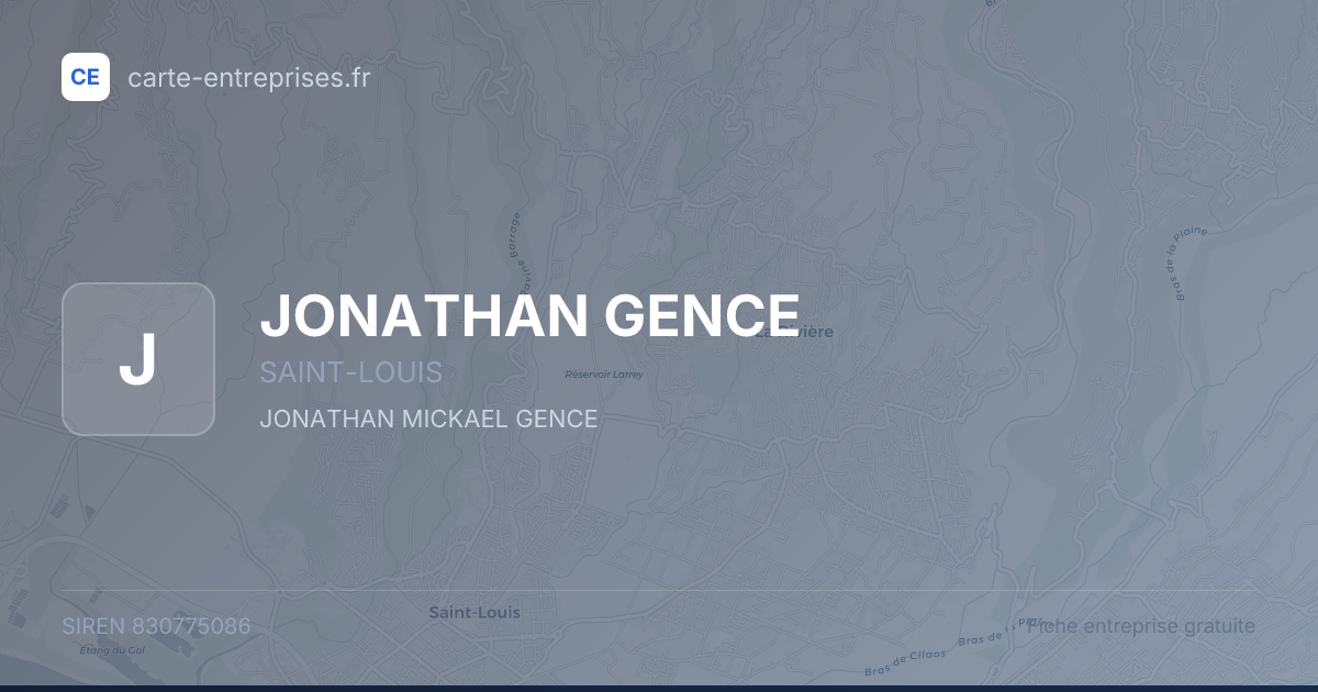 JONATHAN GENCE — 830775086 — fiche entreprise