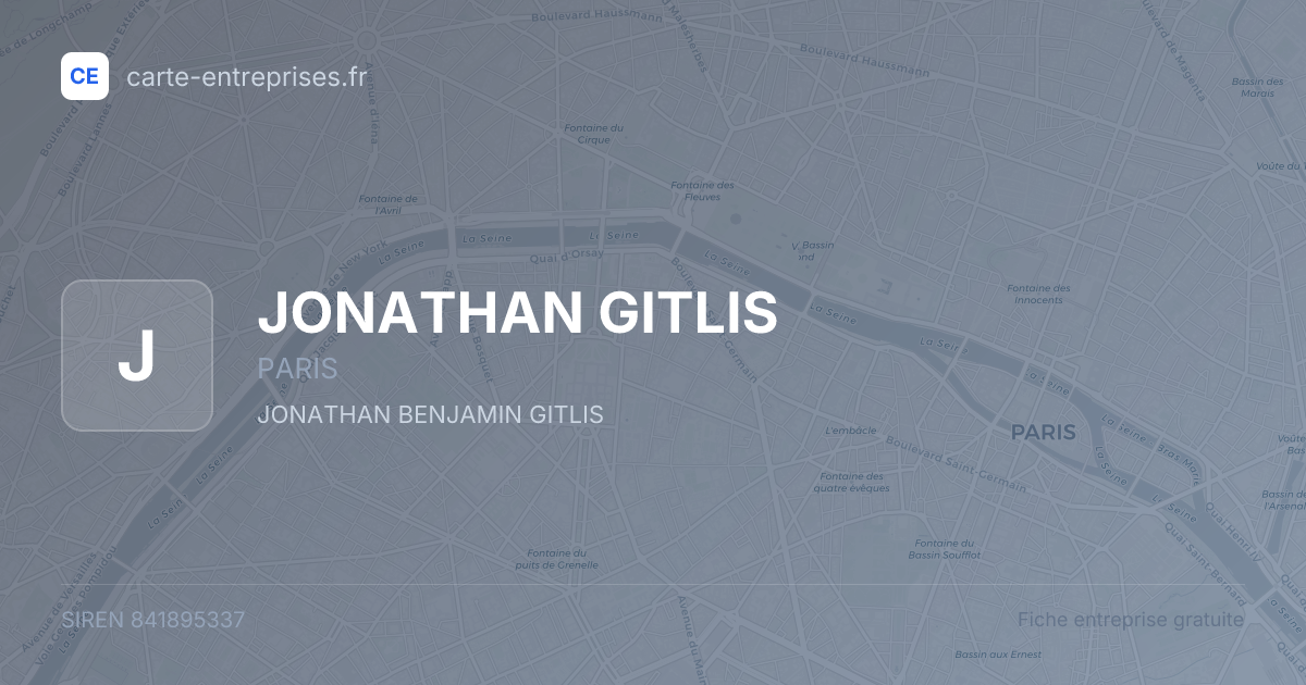 JONATHAN GITLIS — 841895337 — fiche entreprise