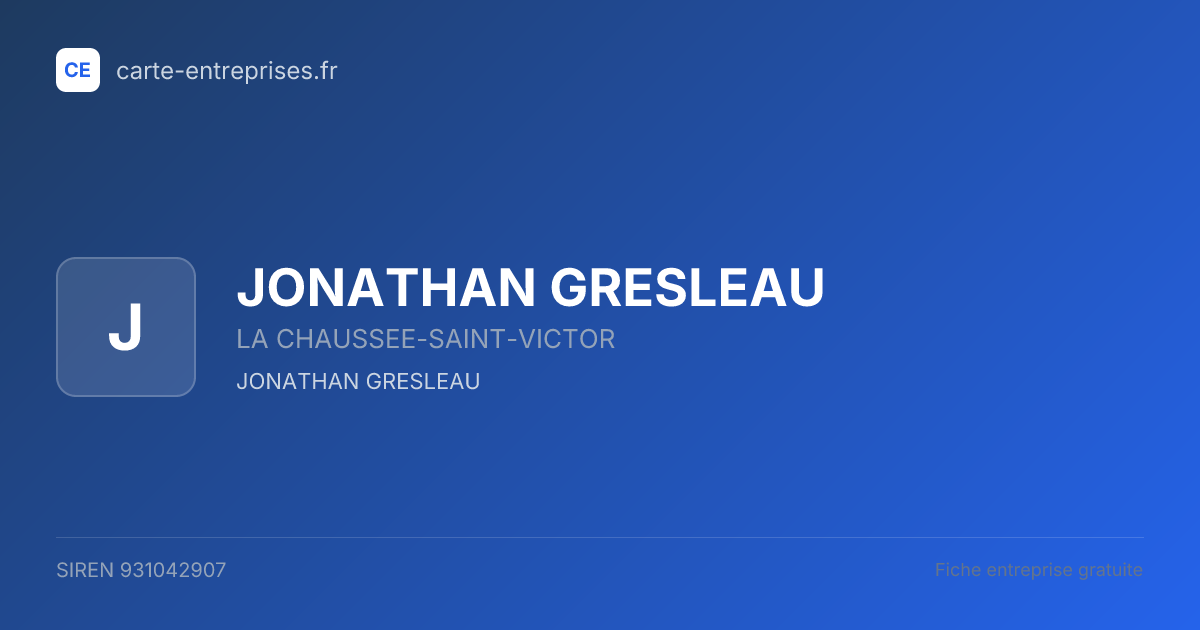 JONATHAN GRESLEAU — 931042907 — fiche entreprise