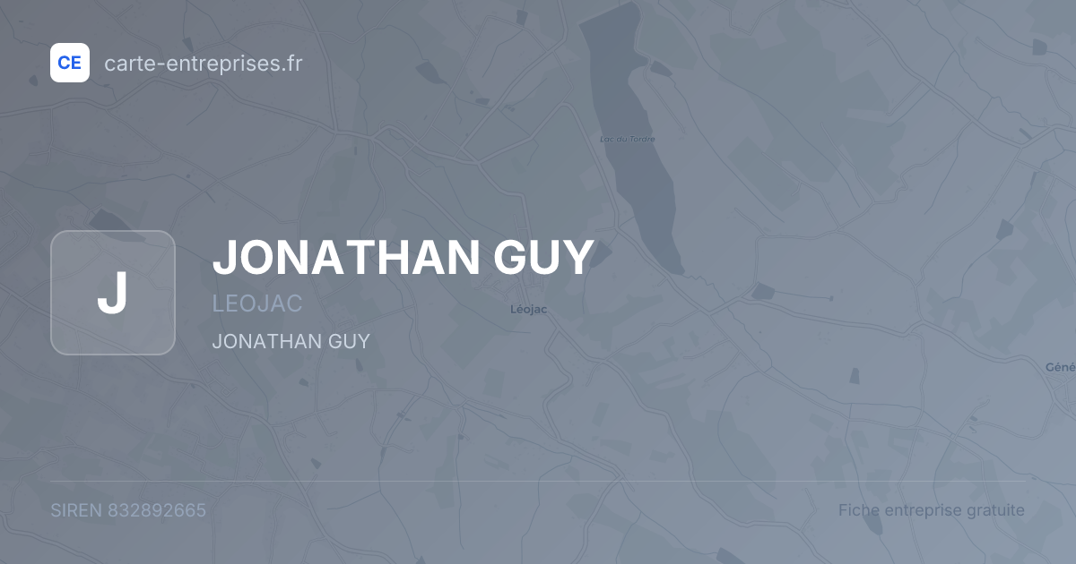 JONATHAN GUY — 832892665 — fiche entreprise