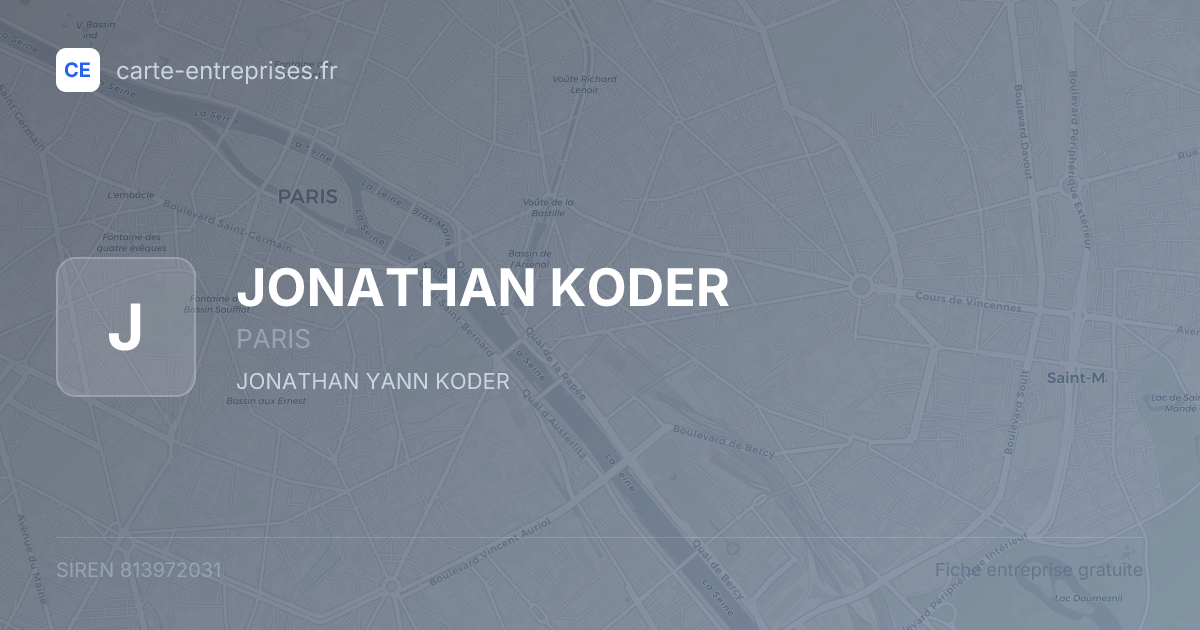 JONATHAN KODER — 813972031 — fiche entreprise