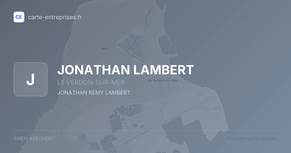 JONATHAN LAMBERT — 498748367 — fiche entreprise