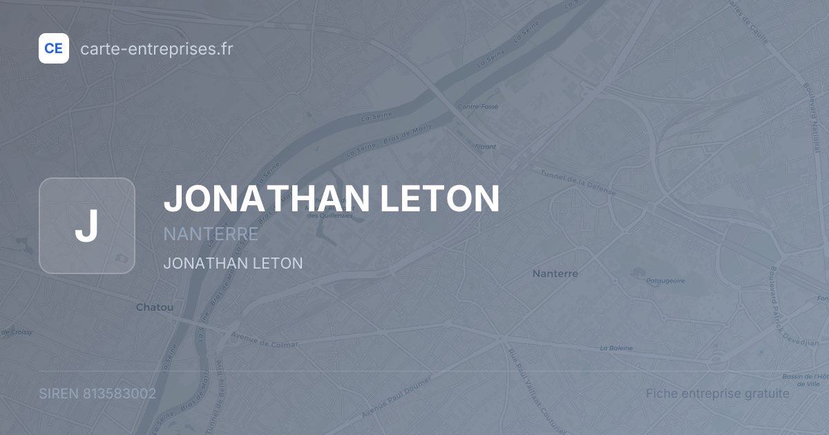 JONATHAN LETON — 813583002 — fiche entreprise