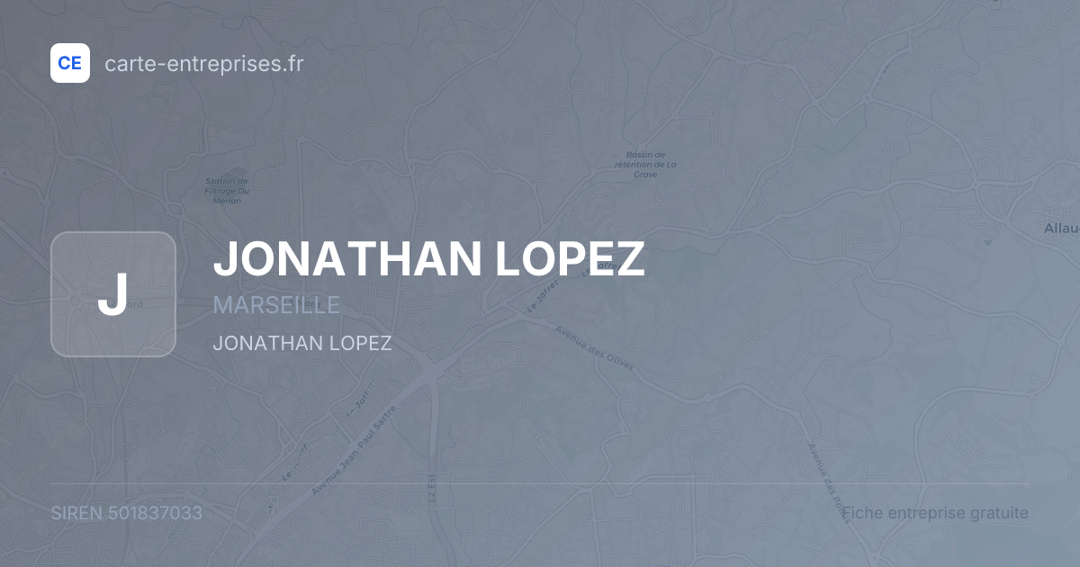 JONATHAN LOPEZ — 501837033 — fiche entreprise