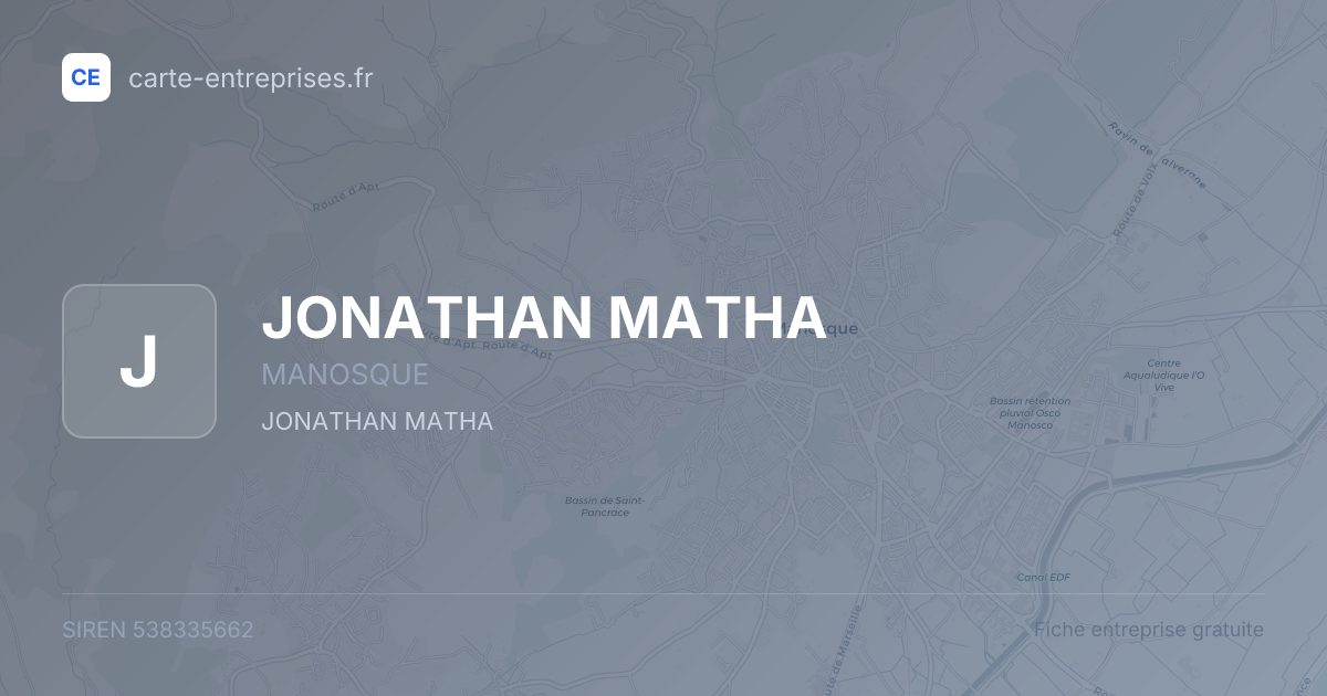 JONATHAN MATHA — 538335662 — fiche entreprise