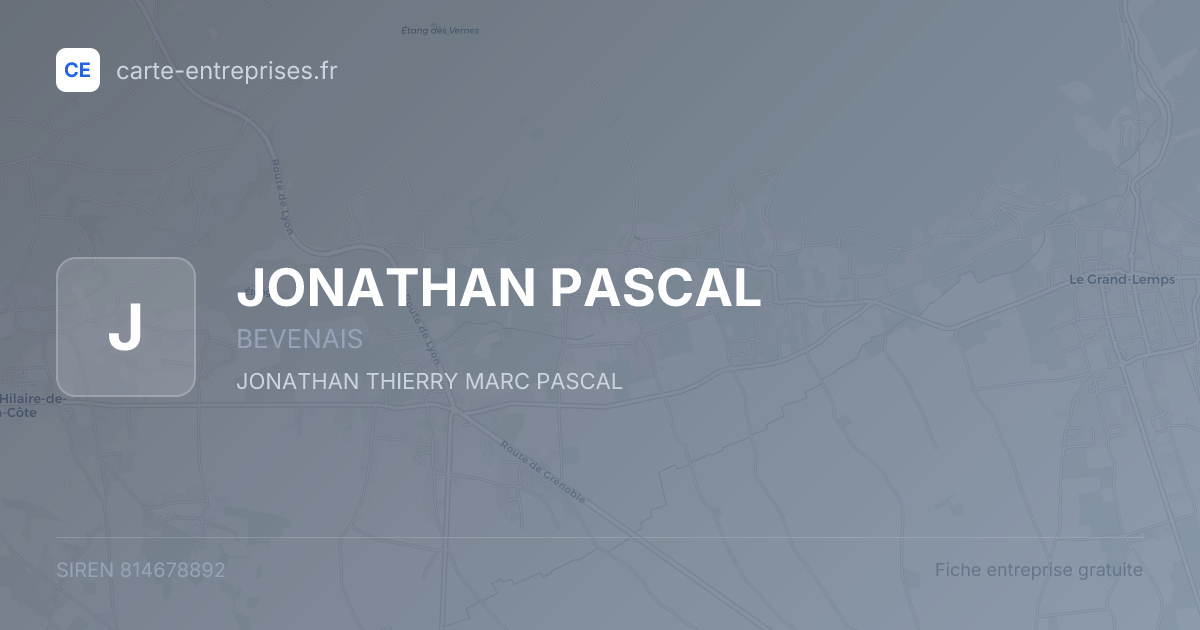 JONATHAN PASCAL — 814678892 — fiche entreprise