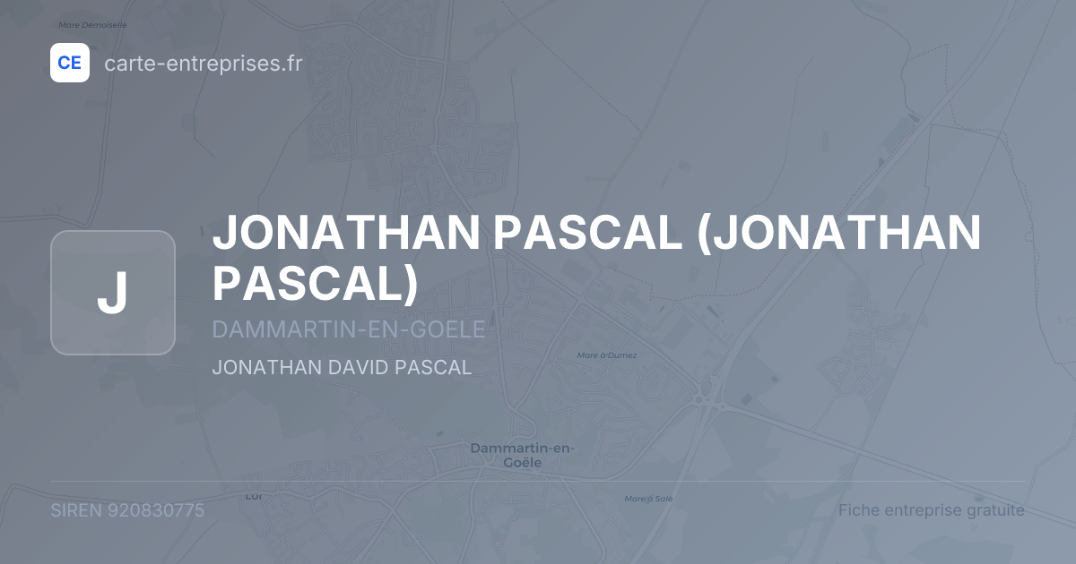 JONATHAN PASCAL — 920830775 — fiche entreprise