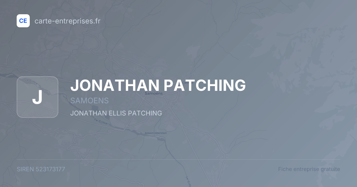 JONATHAN PATCHING — 523173177 — fiche entreprise