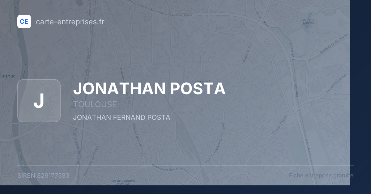JONATHAN POSTA — 829177583 — fiche entreprise