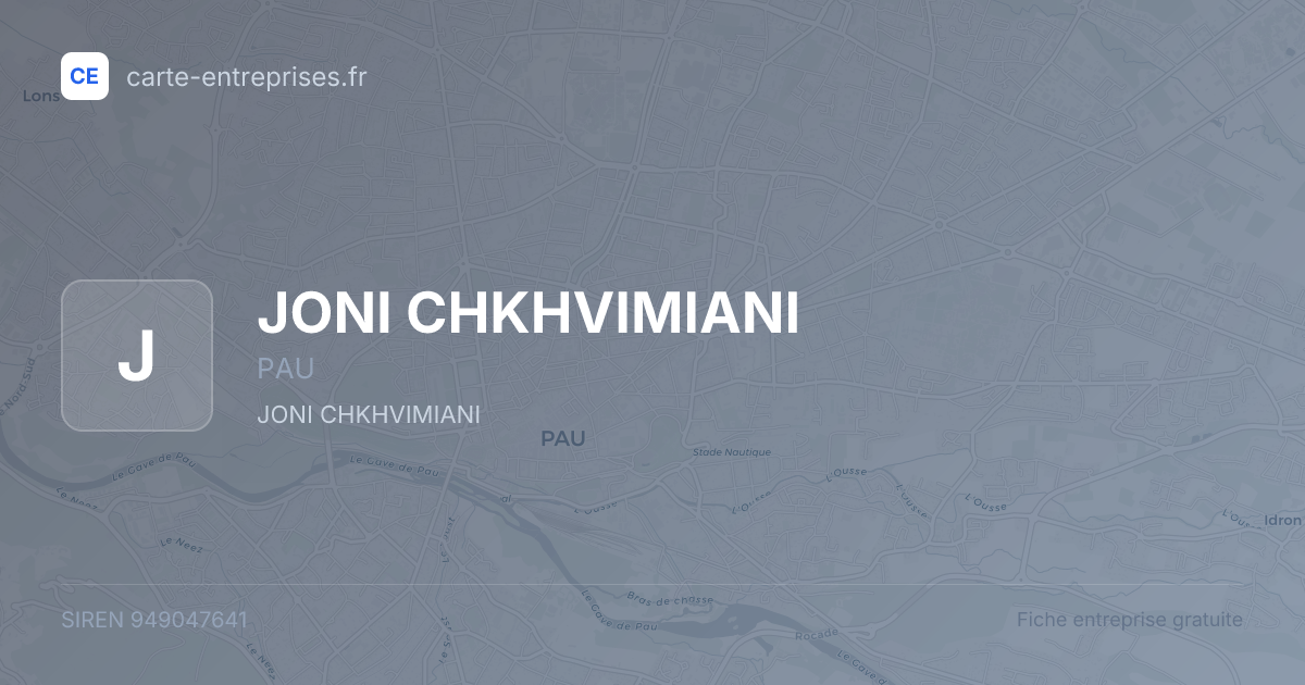 JONI CHKHVIMIANI — 949047641 — fiche entreprise