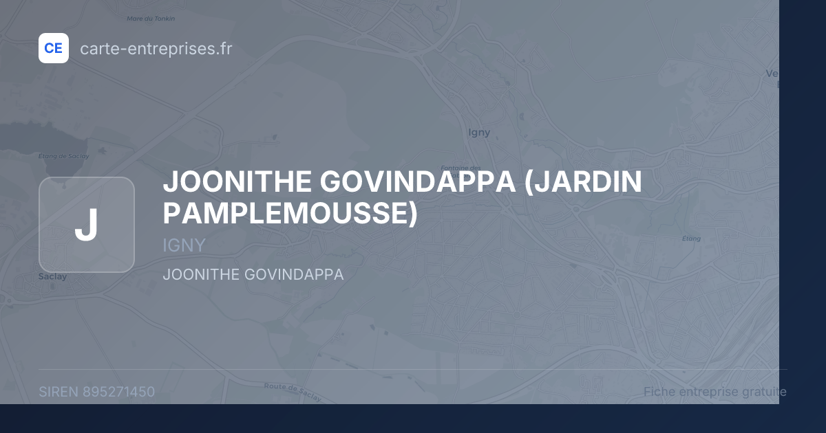 JOONITHE GOVINDAPPA (JARDIN PAMPLEMOUSSE) — 895271450 — fiche entreprise