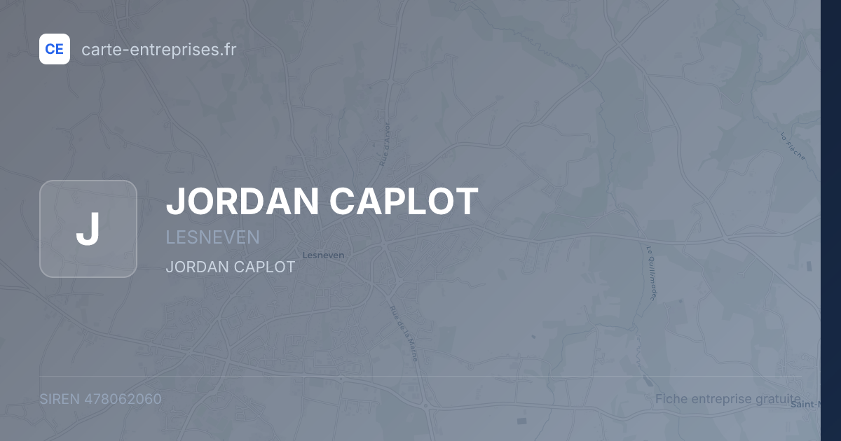 JORDAN CAPLOT — 478062060 — fiche entreprise
