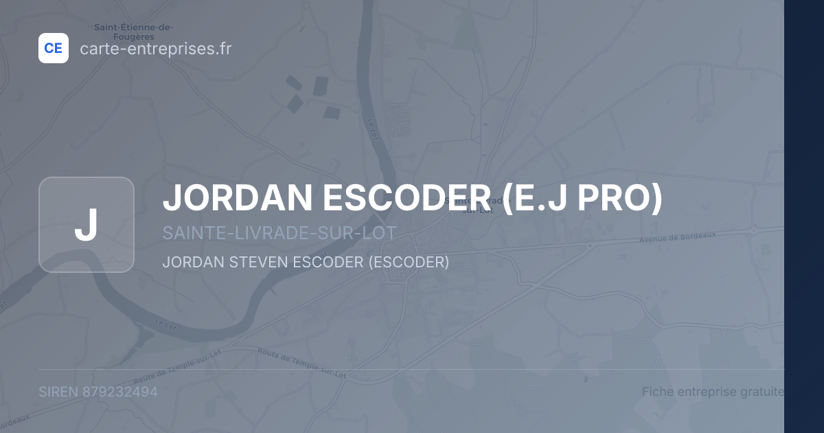 JORDAN ESCODER (E.J PRO) — 879232494 — fiche entreprise