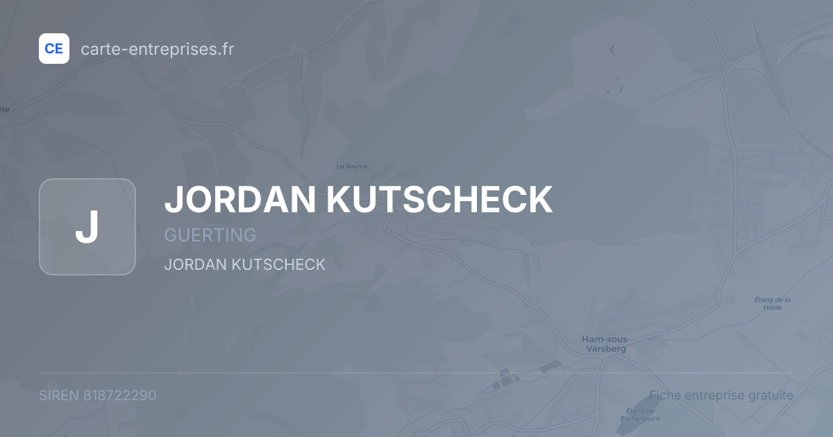 JORDAN KUTSCHECK — 818722290 — fiche entreprise