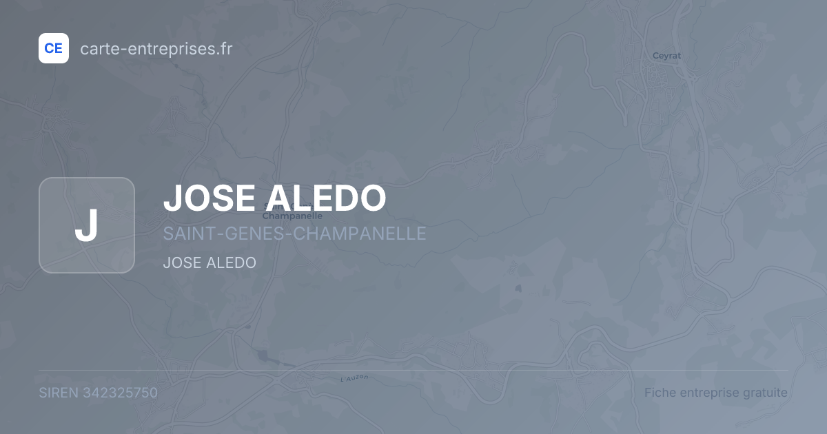 JOSE ALEDO — 342325750 — fiche entreprise