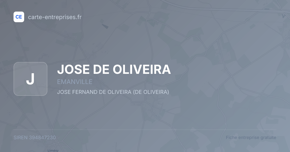 JOSE DE OLIVEIRA — 394847230 — fiche entreprise