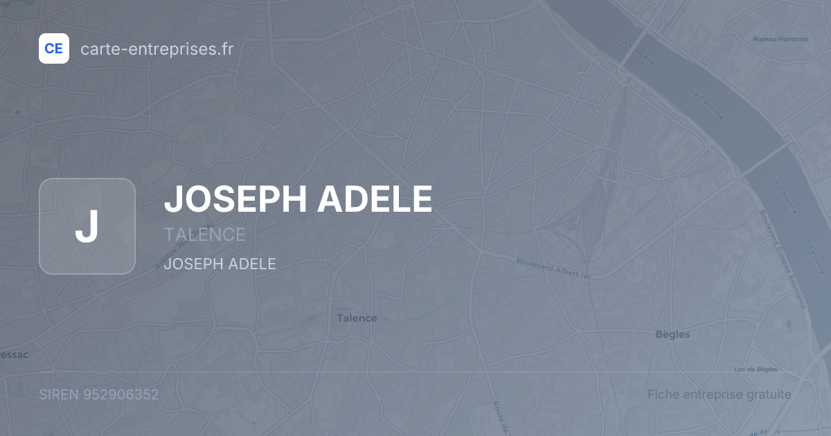 JOSEPH ADELE — 952906352 — fiche entreprise