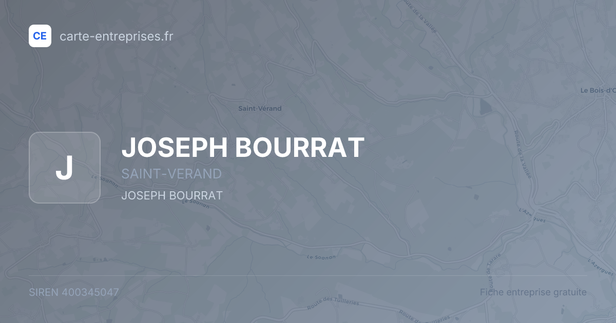 JOSEPH BOURRAT — 400345047 — fiche entreprise