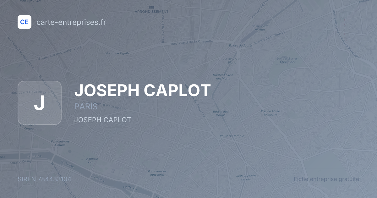 JOSEPH CAPLOT — 784433104 — fiche entreprise