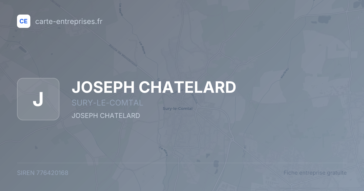 JOSEPH CHATELARD — 776420168 — fiche entreprise