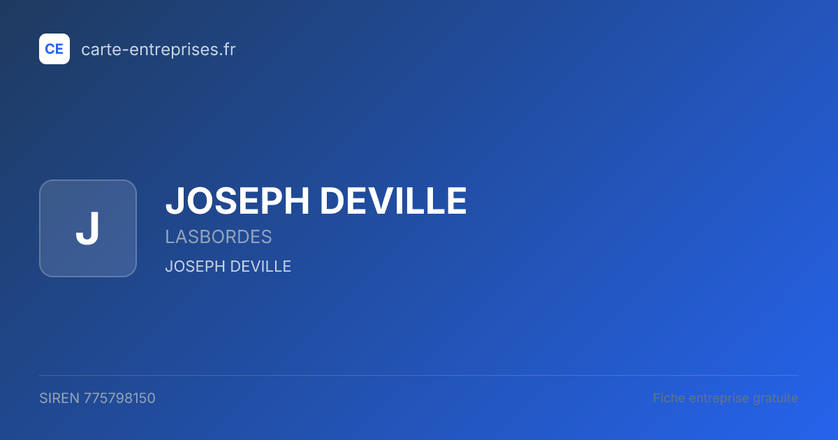 JOSEPH DEVILLE — 775798150 — fiche entreprise