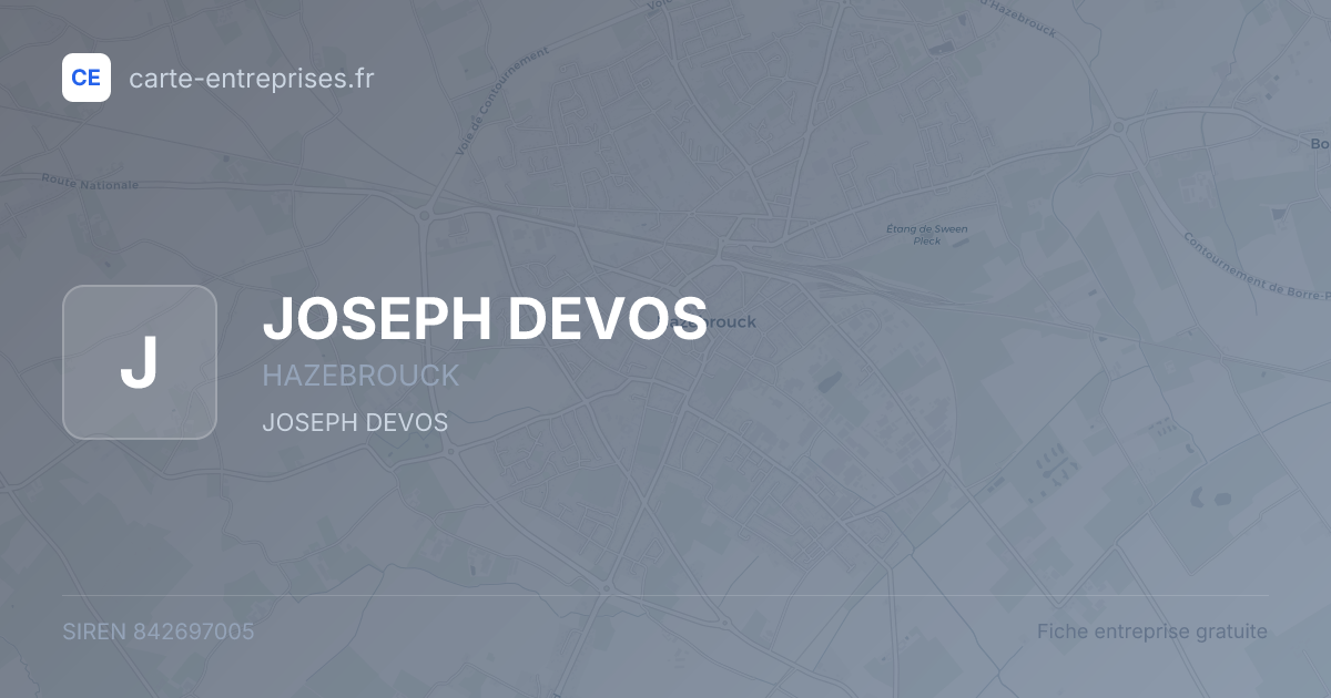 JOSEPH DEVOS — 842697005 — fiche entreprise