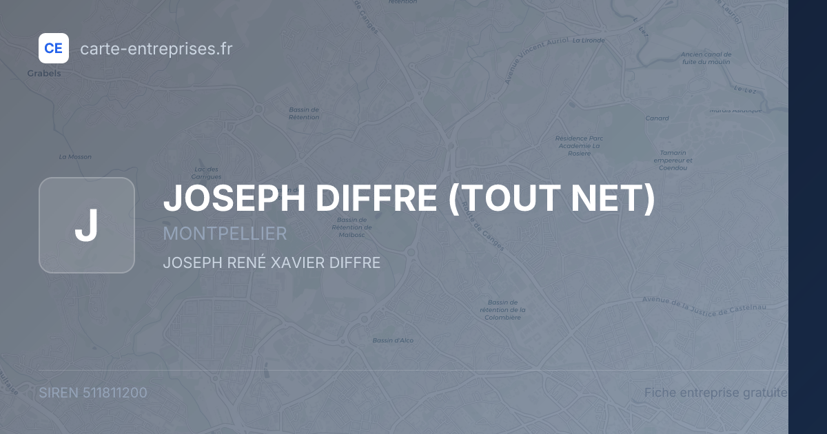 JOSEPH DIFFRE (TOUT NET) — 511811200 — fiche entreprise